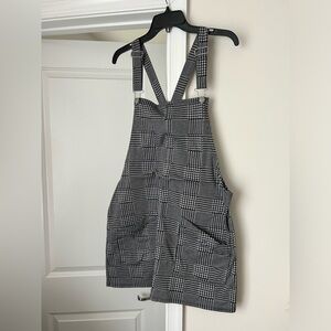 Houndstooth Pinafore Dress with Adjustable Straps